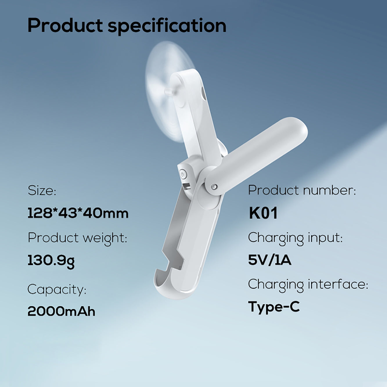 KALAMAN 4 IN 1 Pocket Fan Handheld Mini Fan, 2000mAh USB Rechargeable Portable Fan