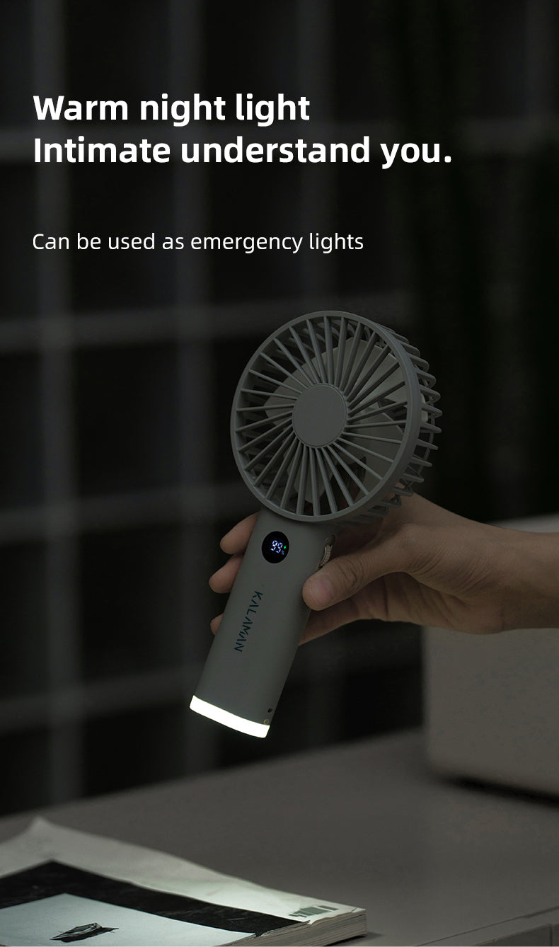 KALAMAN Handheld Fan, 12000 RPM 3600mAh Portable Hand Fan, Mini Personal Rechargeable Hand Held Fan, Max 15Hrs Battery Operated USB Small Fan with 5 Speeds