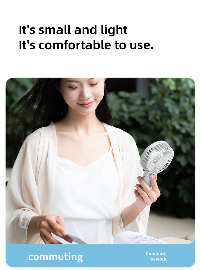 KALAMAN Handheld Fan, 12000 RPM 3600mAh Portable Hand Fan, Mini Personal Rechargeable Hand Held Fan, Max 15Hrs Battery Operated USB Small Fan with 5 Speeds