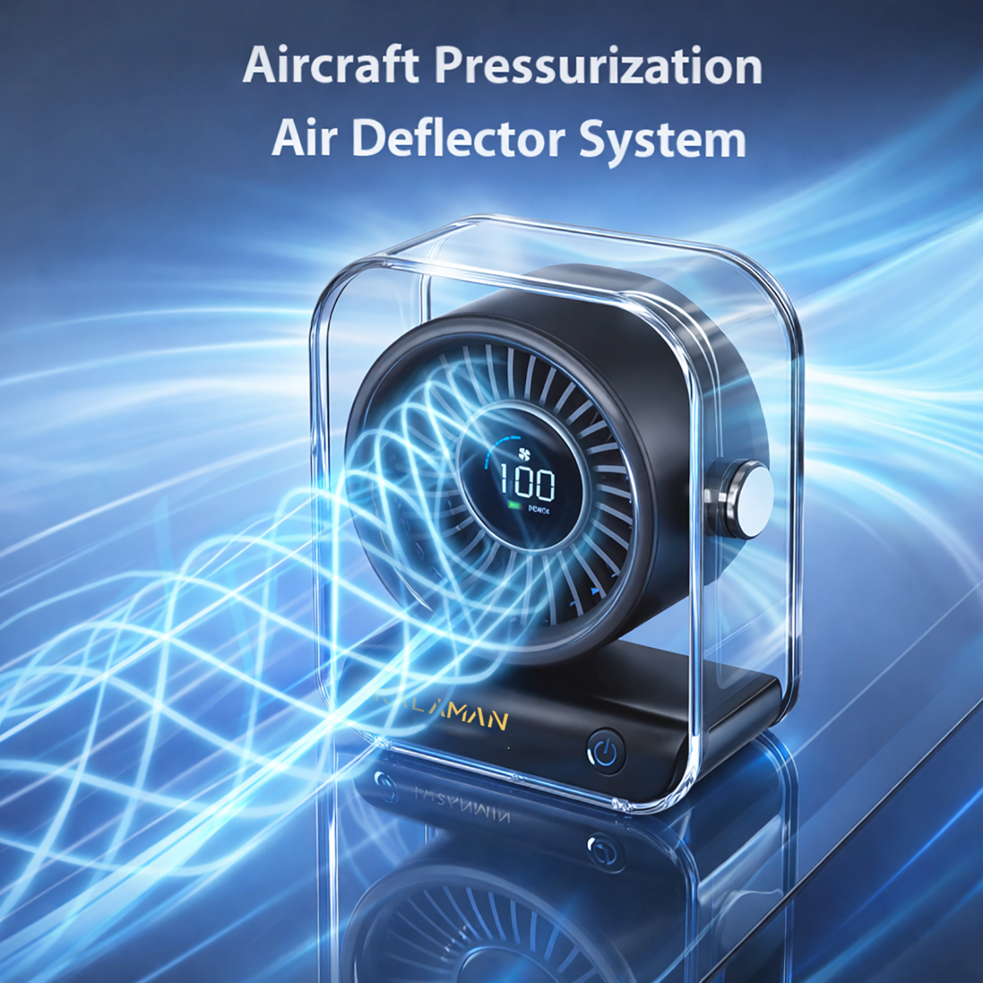 KALAMAN Desk Fan, 4000mAh Ultra Quiet Air Circulator Fan, 5 Speeds with Strong Airflow, 120° Rotate Portable Fan For Bedroom Home Office Desktop Travel