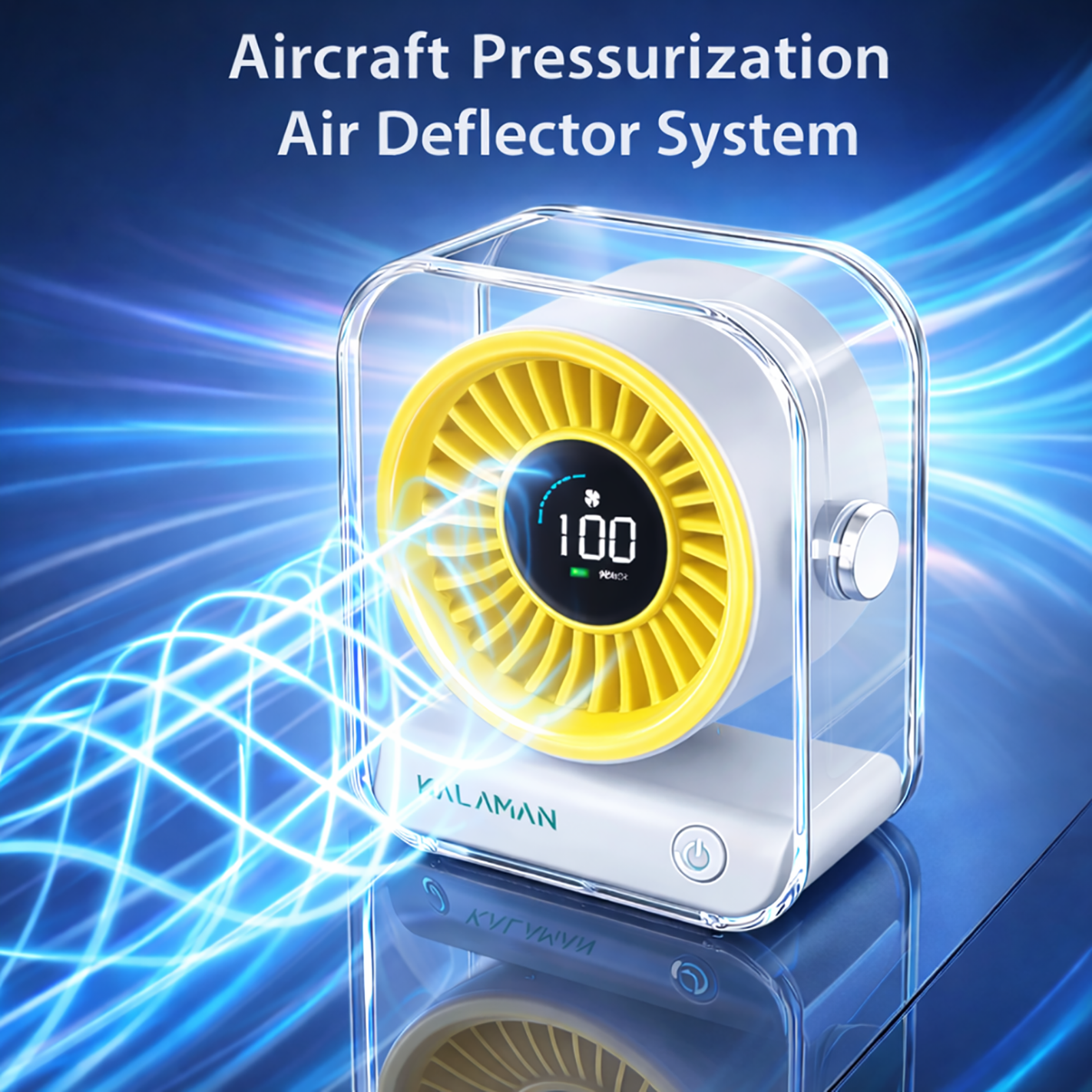 KALAMAN Desk Fan, 4000mAh Ultra Quiet Air Circulator Fan, 5 Speeds with Strong Airflow, 120° Rotate Portable Fan For Bedroom Home Office Desktop Travel