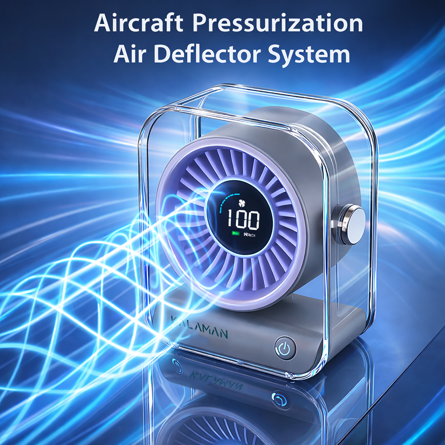 KALAMAN Desk Fan, 4000mAh Ultra Quiet Air Circulator Fan, 5 Speeds with Strong Airflow, 120° Rotate Portable Fan For Bedroom Home Office Desktop Travel